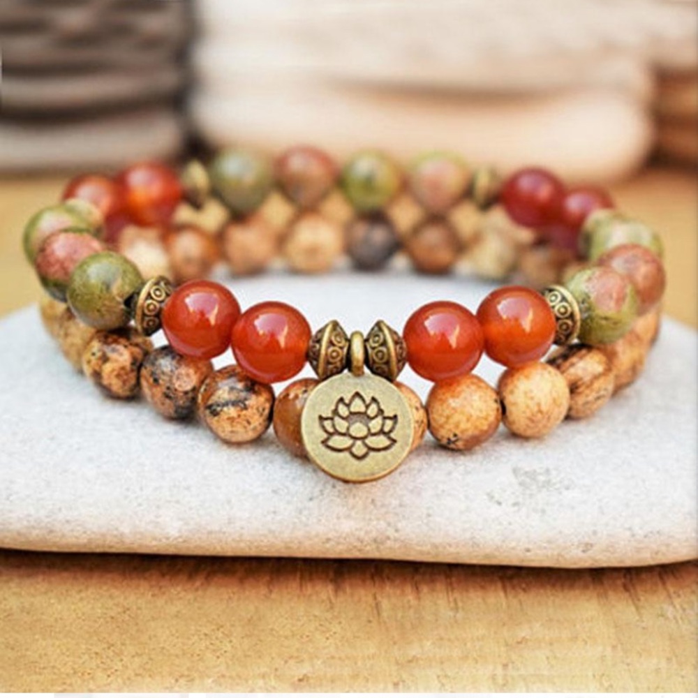 Prana Heart POSITIVE CHANGE Crystal BRACELETS- UNAKITE, JASPER, AND C…
